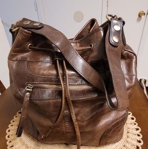 LARGE Kattee leather hobo bag